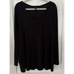 Lane Bryant Long Sleeve Tunic Knit Shirt Women’s Plus Size 14/16 Black